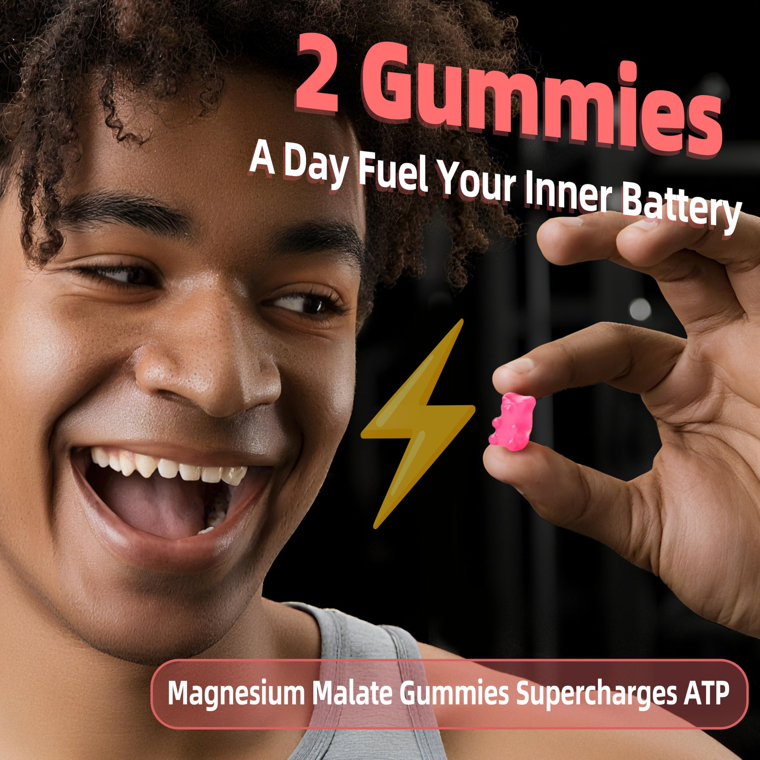 Joywiit Magnesium Malate Gummies back view with ingredients list