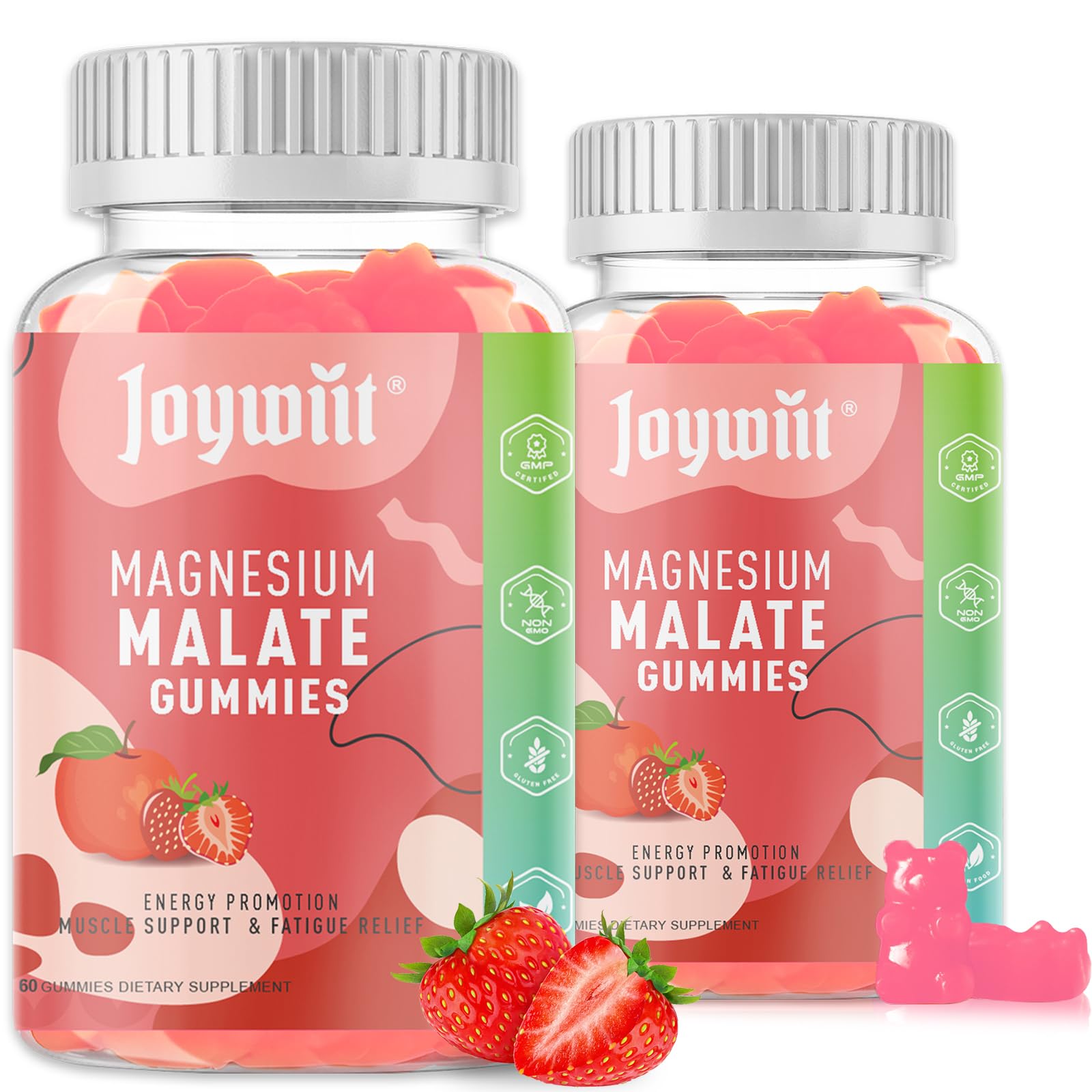 Joywiit Magnesium Malate Gummies front view with packaging