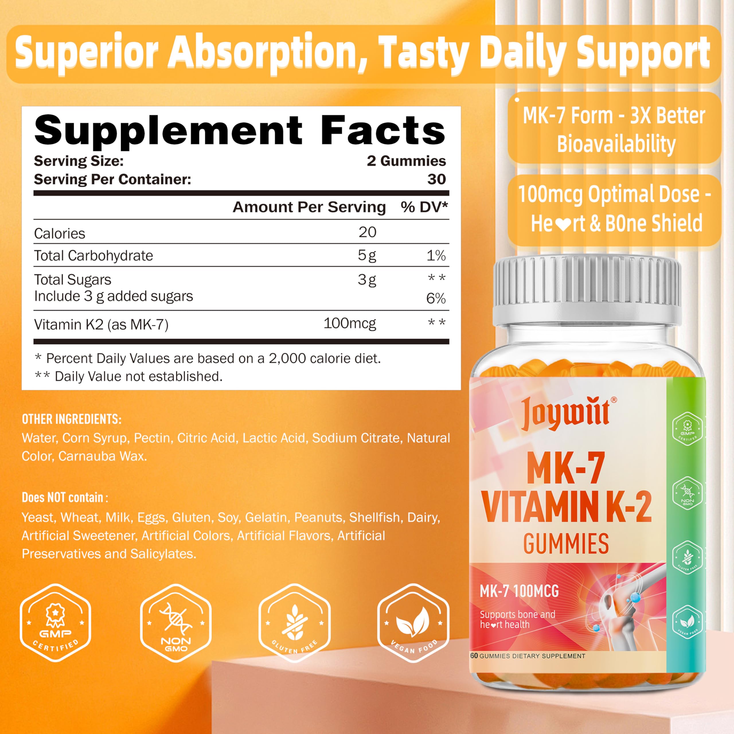 Joywiit Vitamin K2 Gummies packaging side view