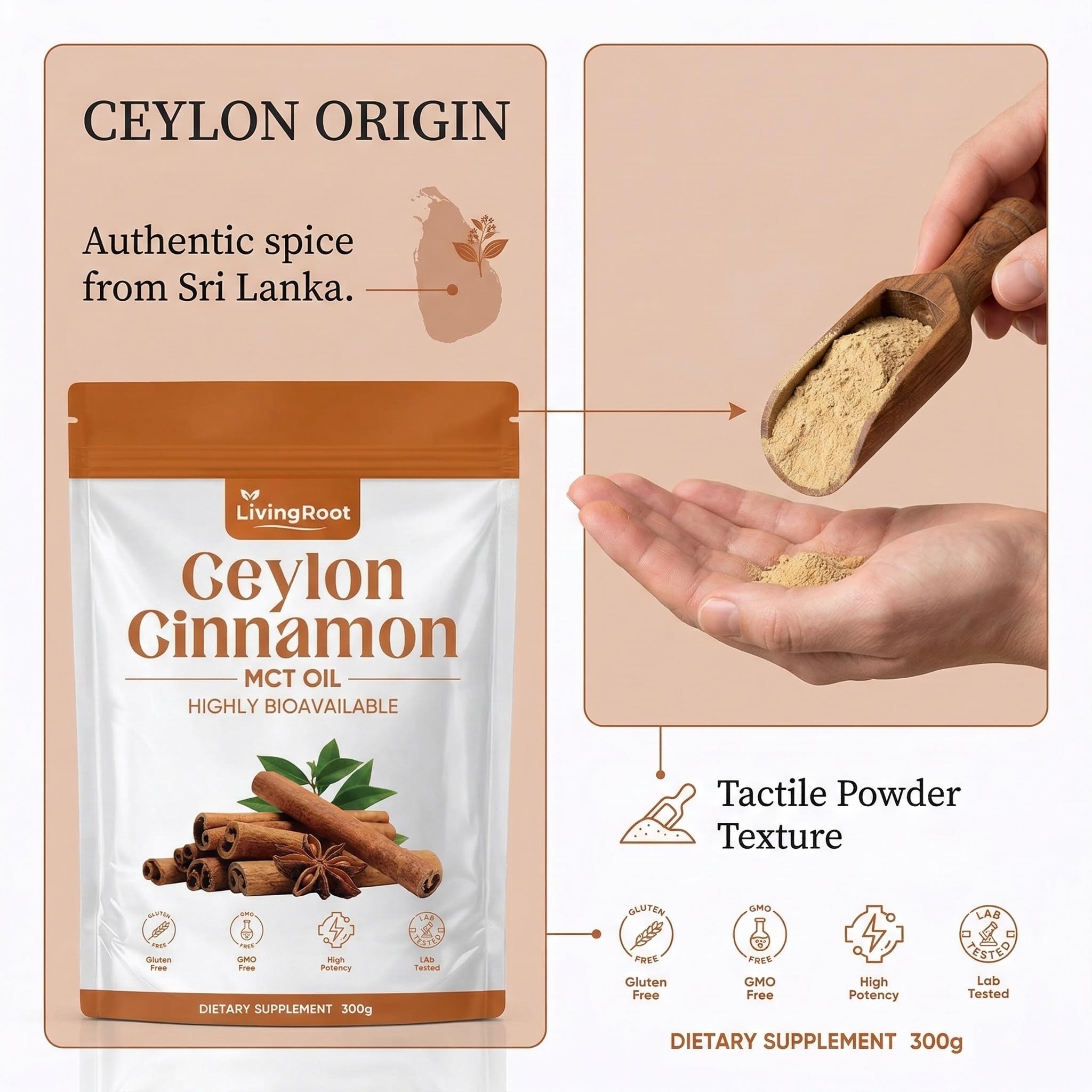 Jqewlg Ceylon Cinnamon Powder mixed in smoothie