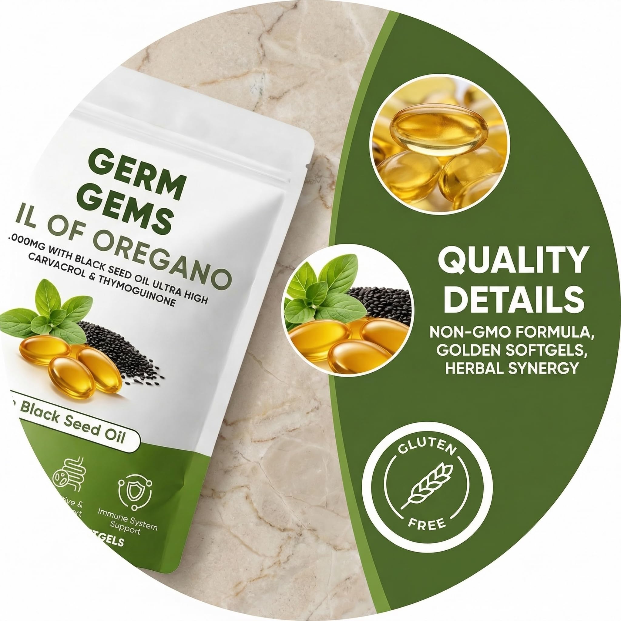 Jqewlg Oil of Oregano Softgels bottle with cap open