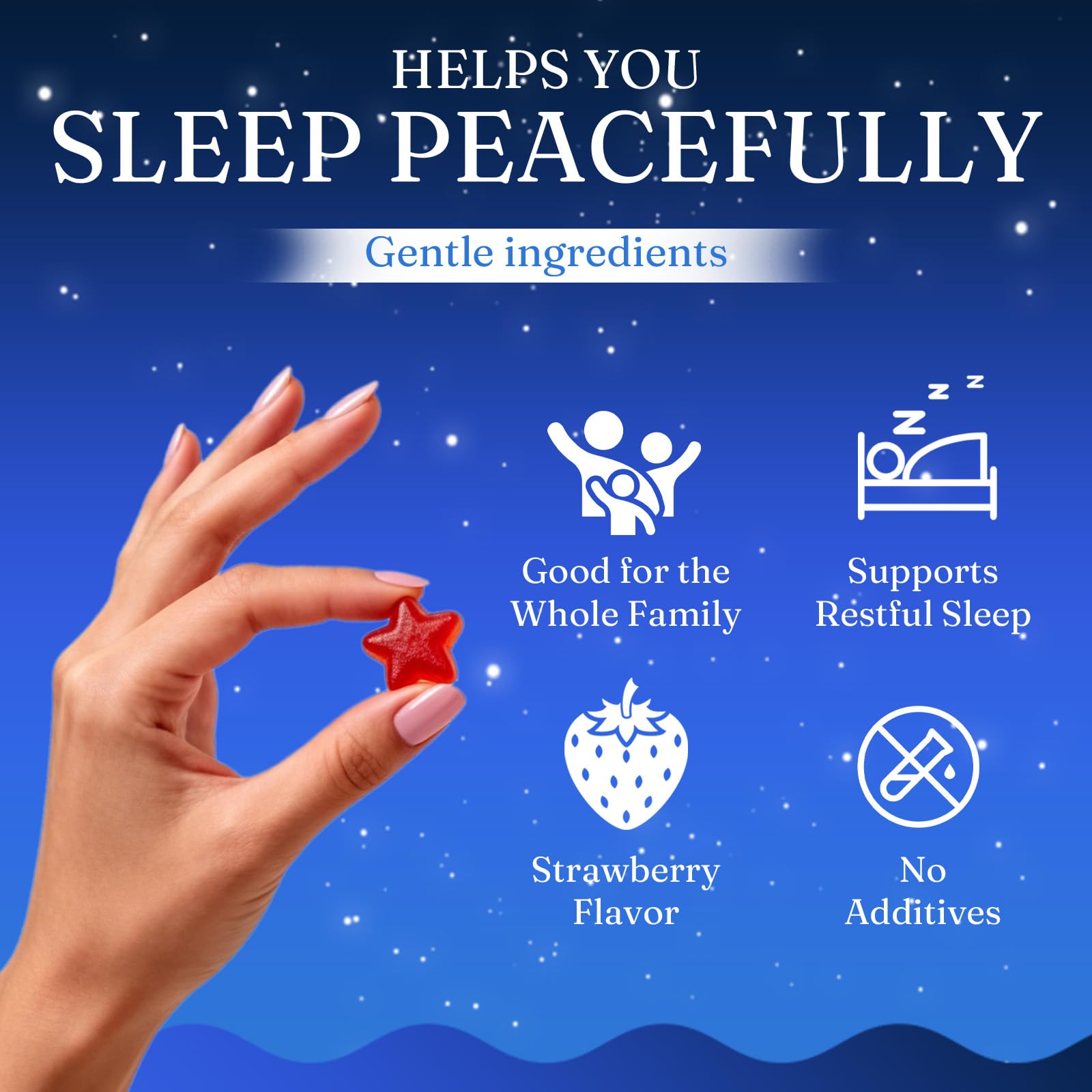 JRR Sleep Gummies 60 Count on a wooden table