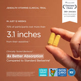 JSHealth Berberine Capsules 1050mg back view with ingredients