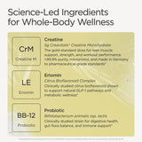 JSHealth Lean+ Creatine Monohydrate Powder mixed in a glass of water