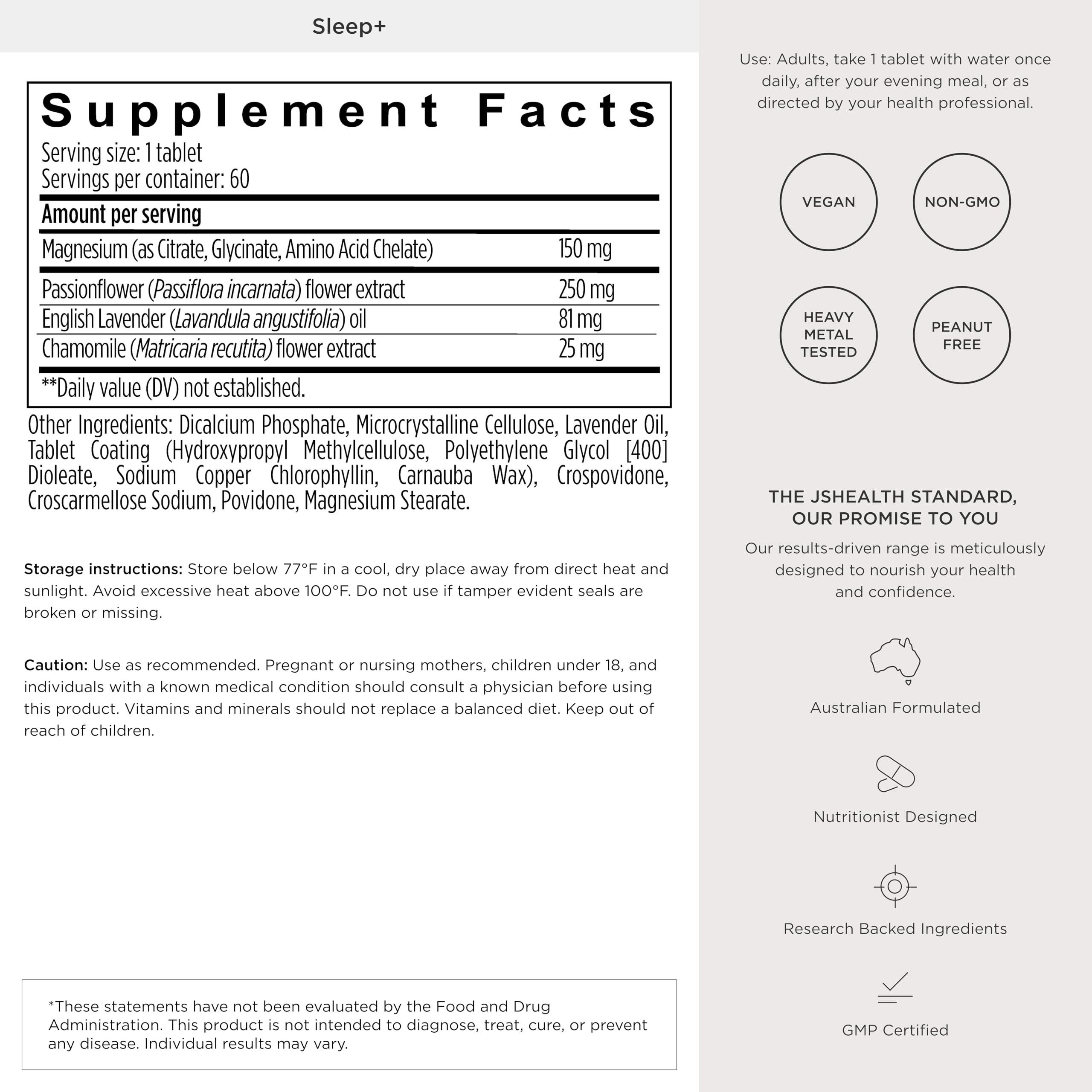 JSHealth Magnesium Sleep Aid 151mg on a wooden table