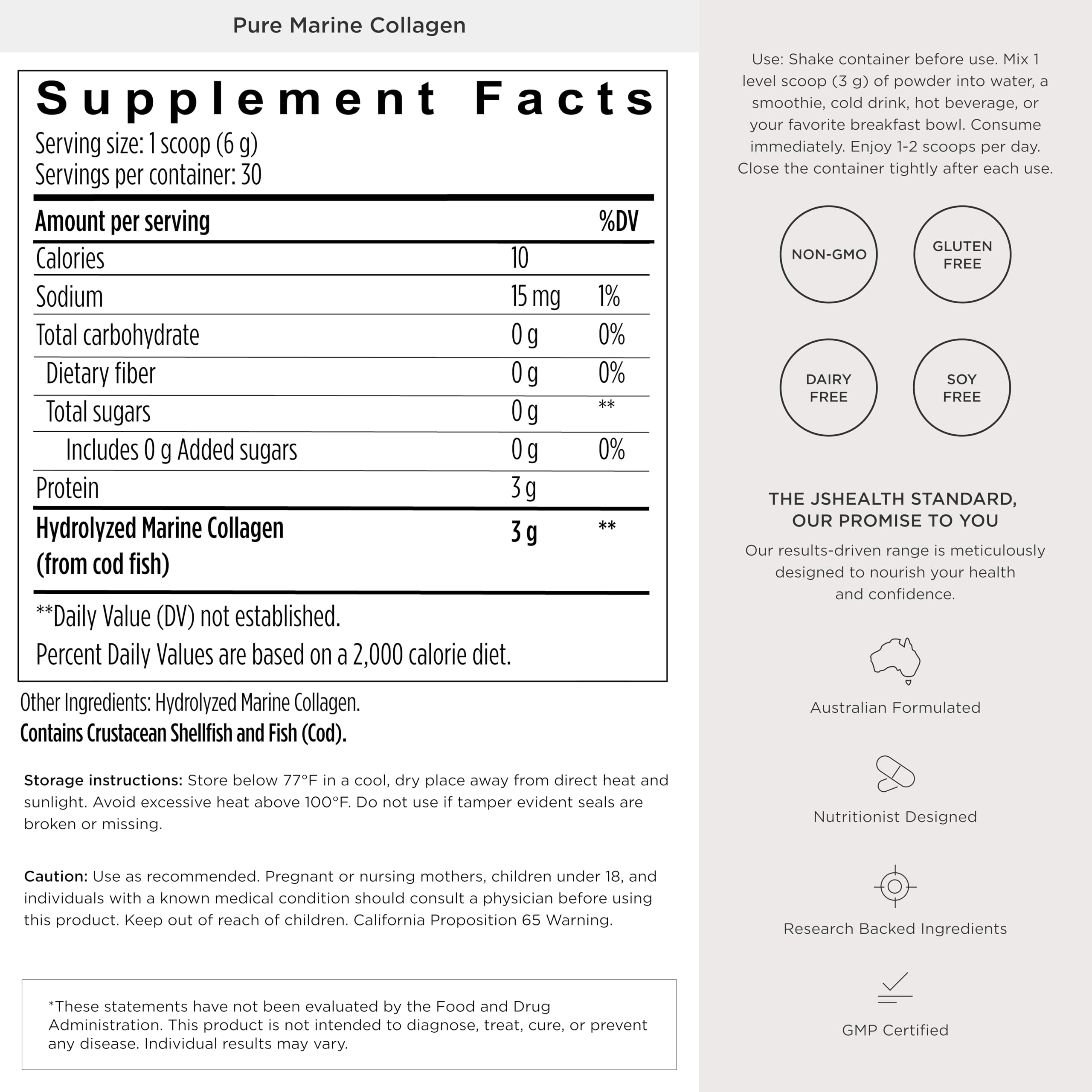 JSHealth Marine Collagen Powder in a smoothie