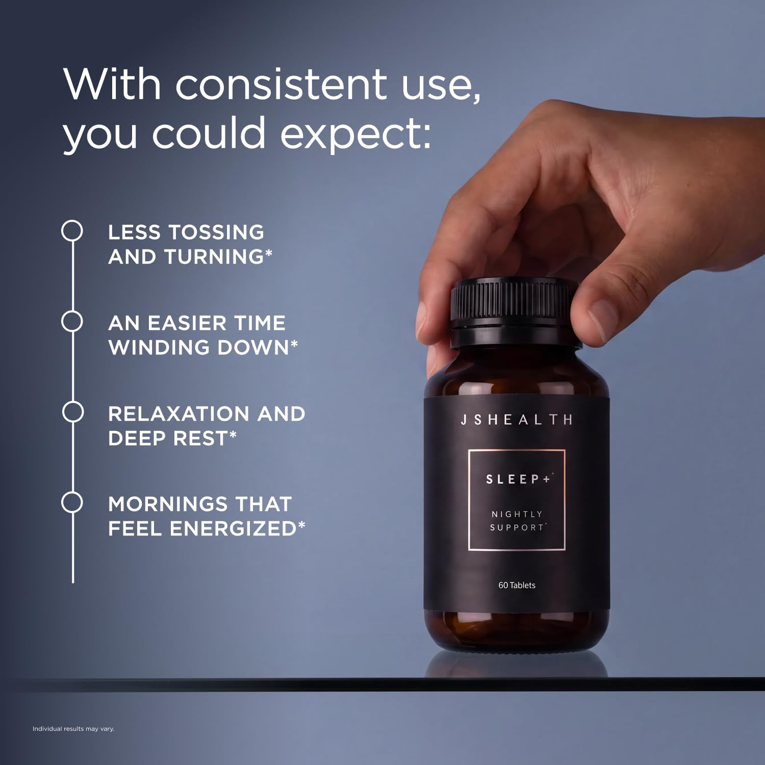 JSHealth Sleep Aid on a bedside table
