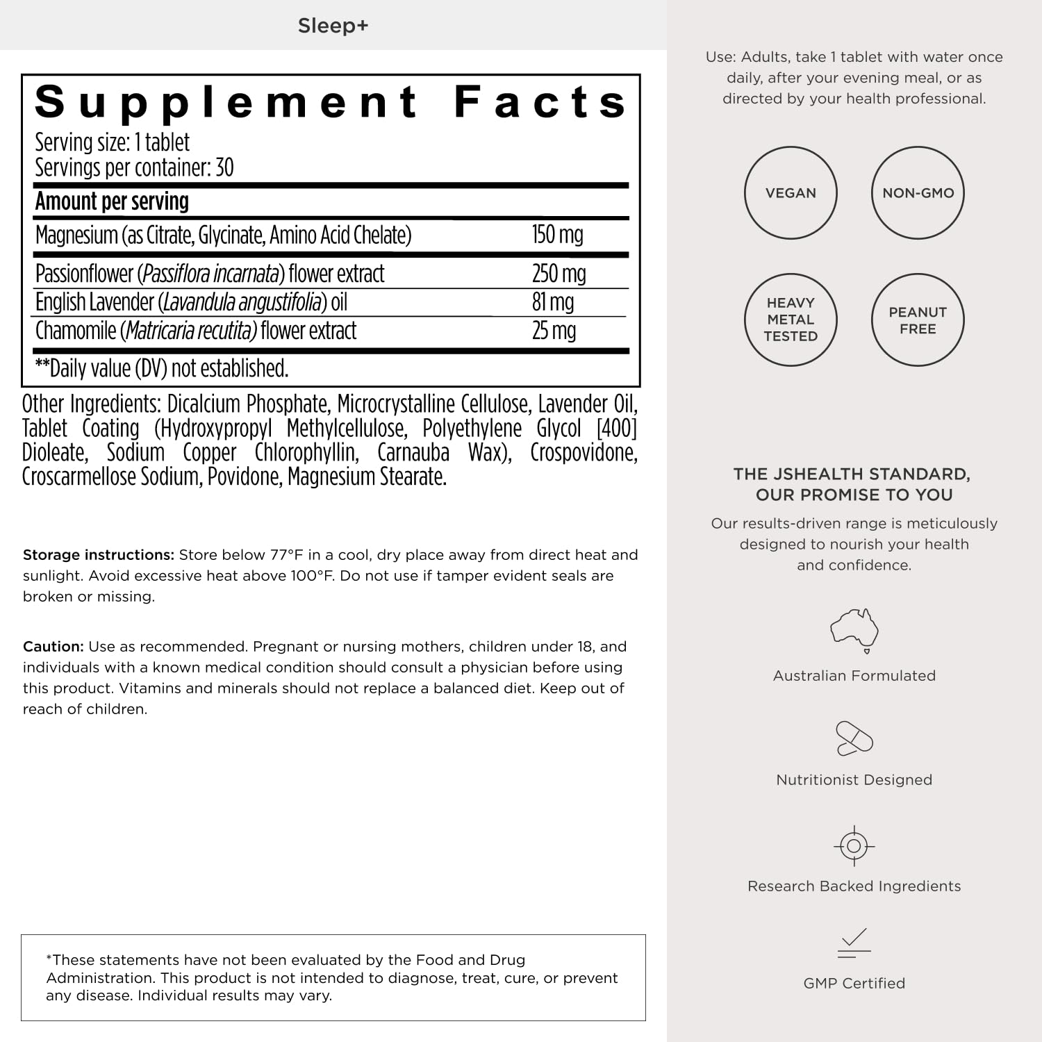 JSHealth Sleep Aid with lavender and passionflower