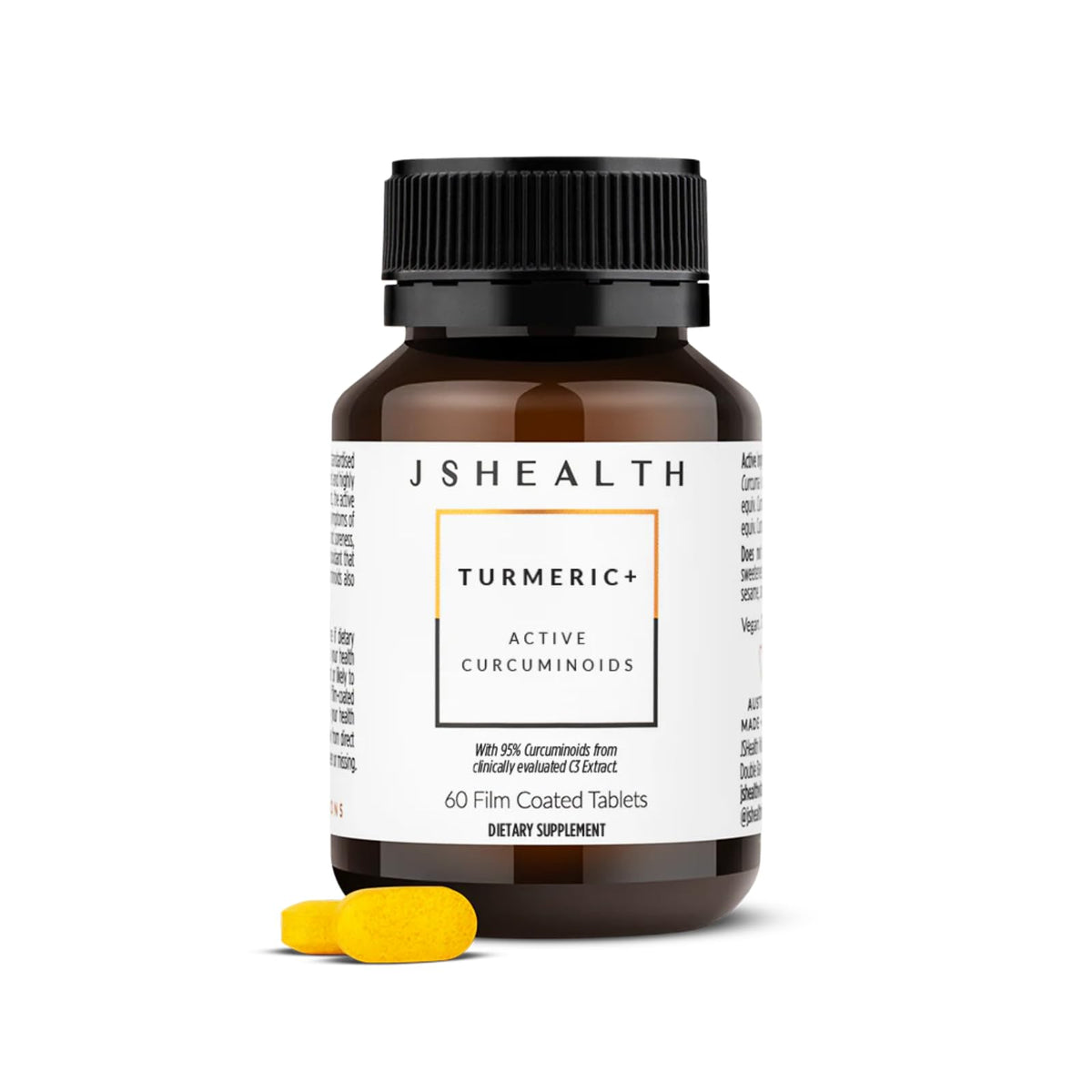 JSHealth Turmeric+ Formula 500mg capsules front view