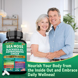 JTEVEweu Sea Moss Black Seed Oil Capsules side view