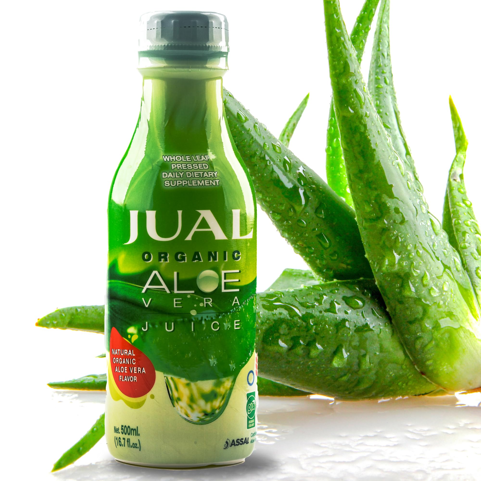 JUAL Organic Aloe Vera Juice 540g lifestyle scene