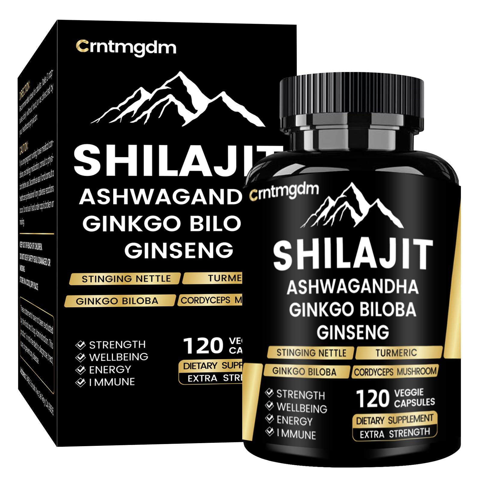 Juebingy Shilajit Capsules 1300mg bottle front view