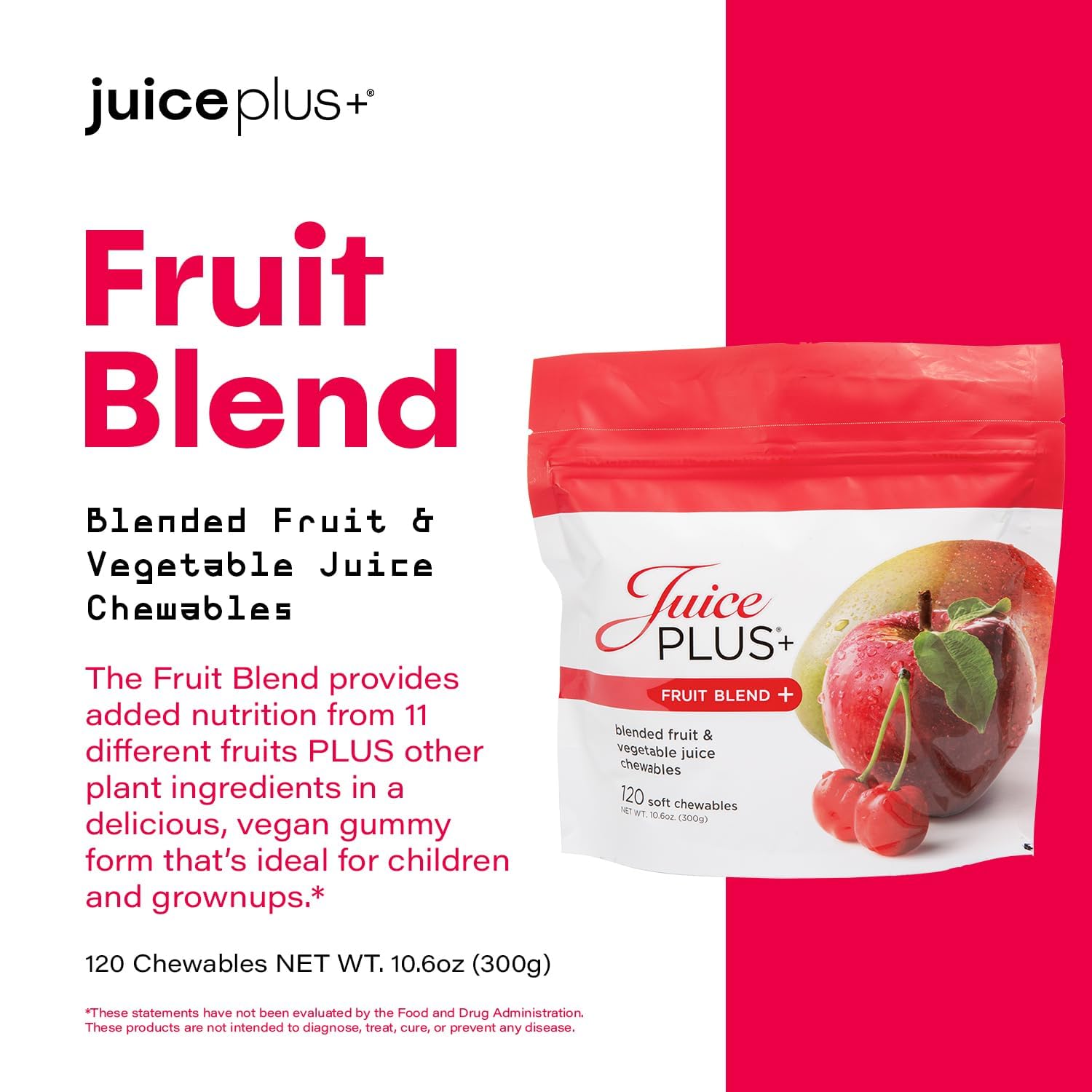 Juice Plus+ Vegan Gummy Soft Chews showing multiple fruit flavours