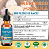 JUIWEFKK Aged Garlic Extract Liquid Drops 500mg bottle side view