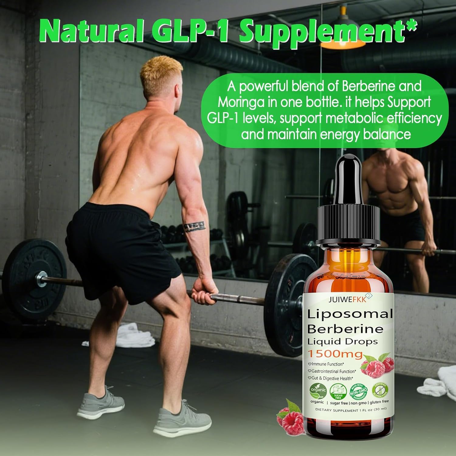 JUIWEFKK Liposomal Berberine & Moringa Drops lifestyle scene