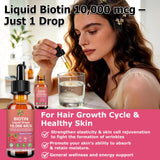 JUIWEFKK Liquid Biotin Drops back view showing ingredients