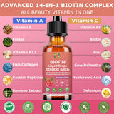 JUIWEFKK Liquid Biotin Drops packaging side view