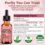 JUIWEFKK Lithium Orotate Liquid Drops 5mg ingredients list
