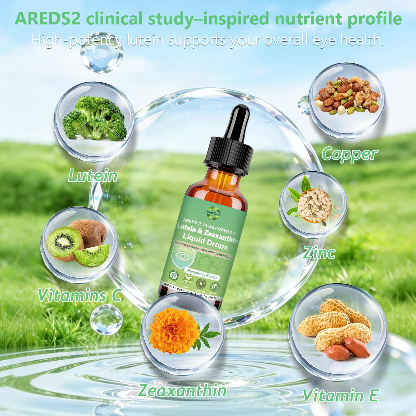 JUIWEFKK Lutein Zeaxanthin Eye Drops dosage dropper