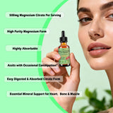 JUIWEFKK Magnesium Citrate Liquid Drops 500mg dosage dropper