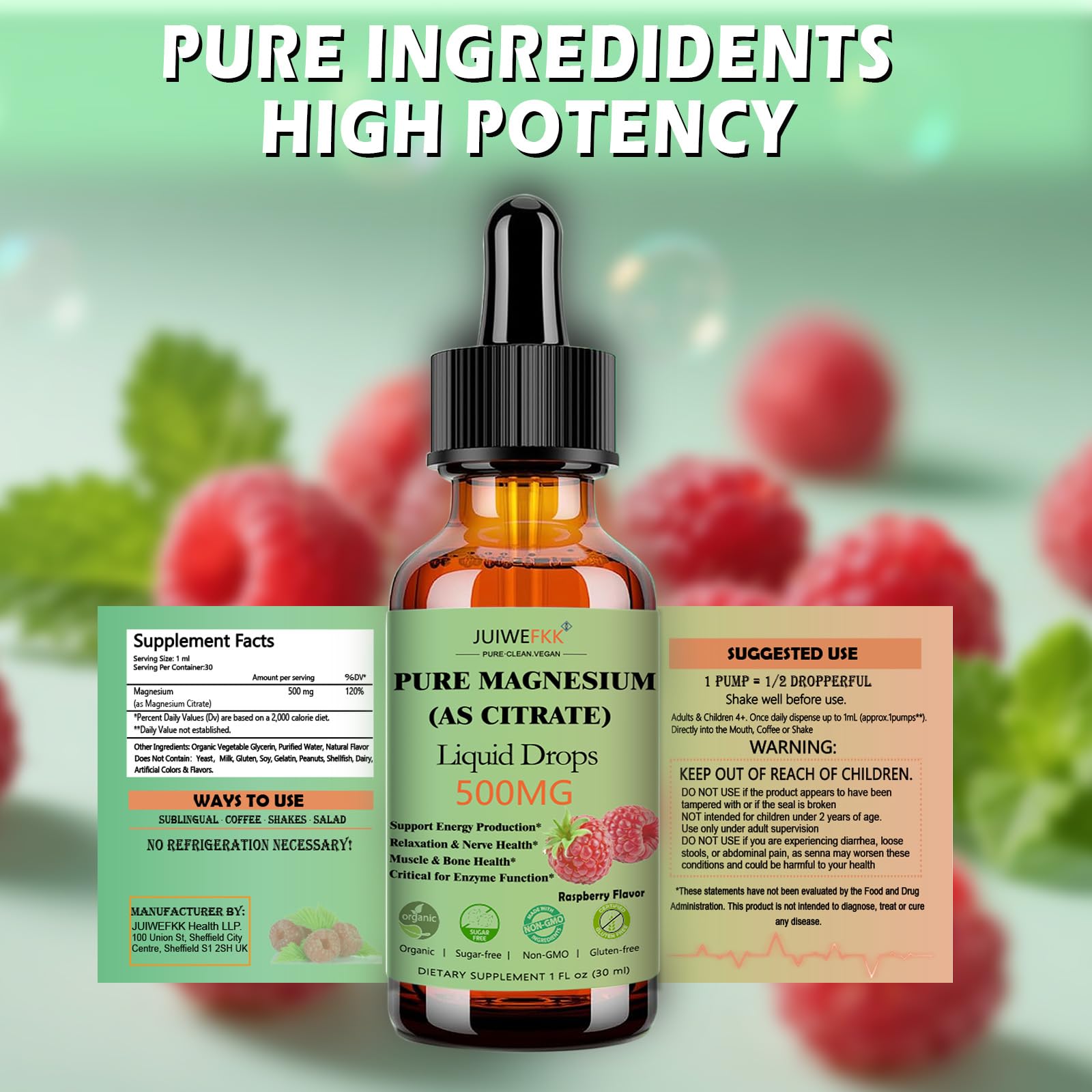 JUIWEFKK Magnesium Citrate Liquid Drops 500mg lifestyle scene
