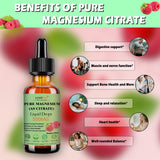 JUIWEFKK Magnesium Citrate Liquid Drops 500mg raspberry flavour