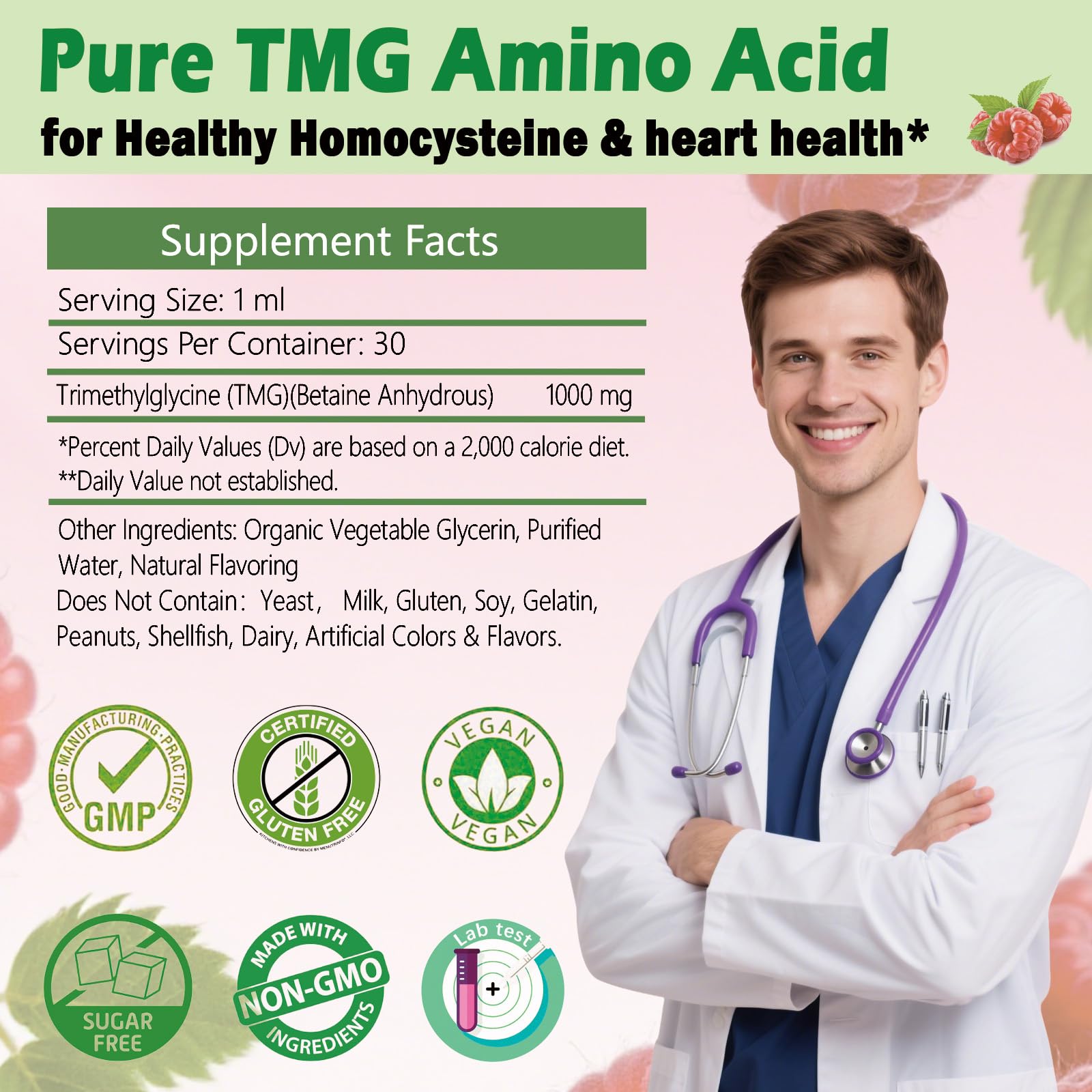JUIWEFKK TMG Liquid Supplement in a lifestyle setting with a smoothie