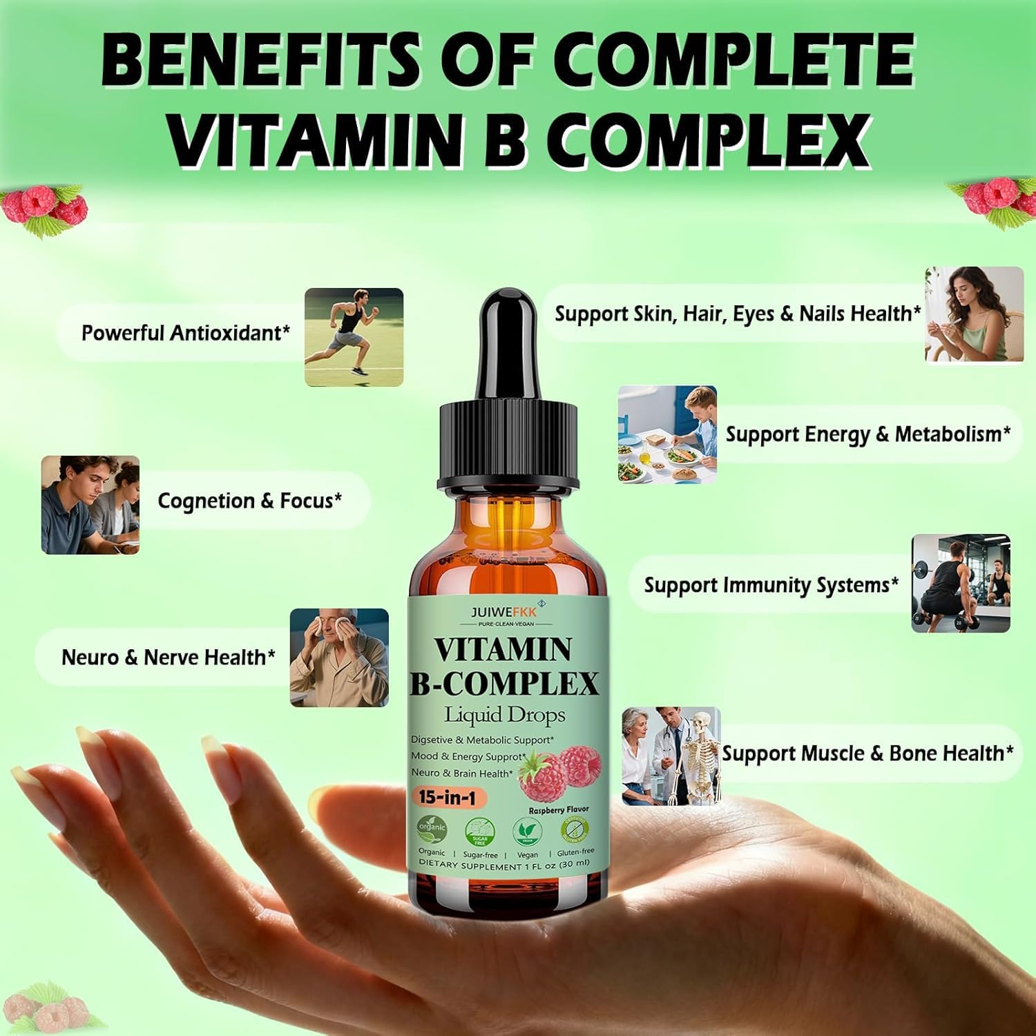 JUIWEFKK Vitamin B Complex Liquid Drops ingredients list