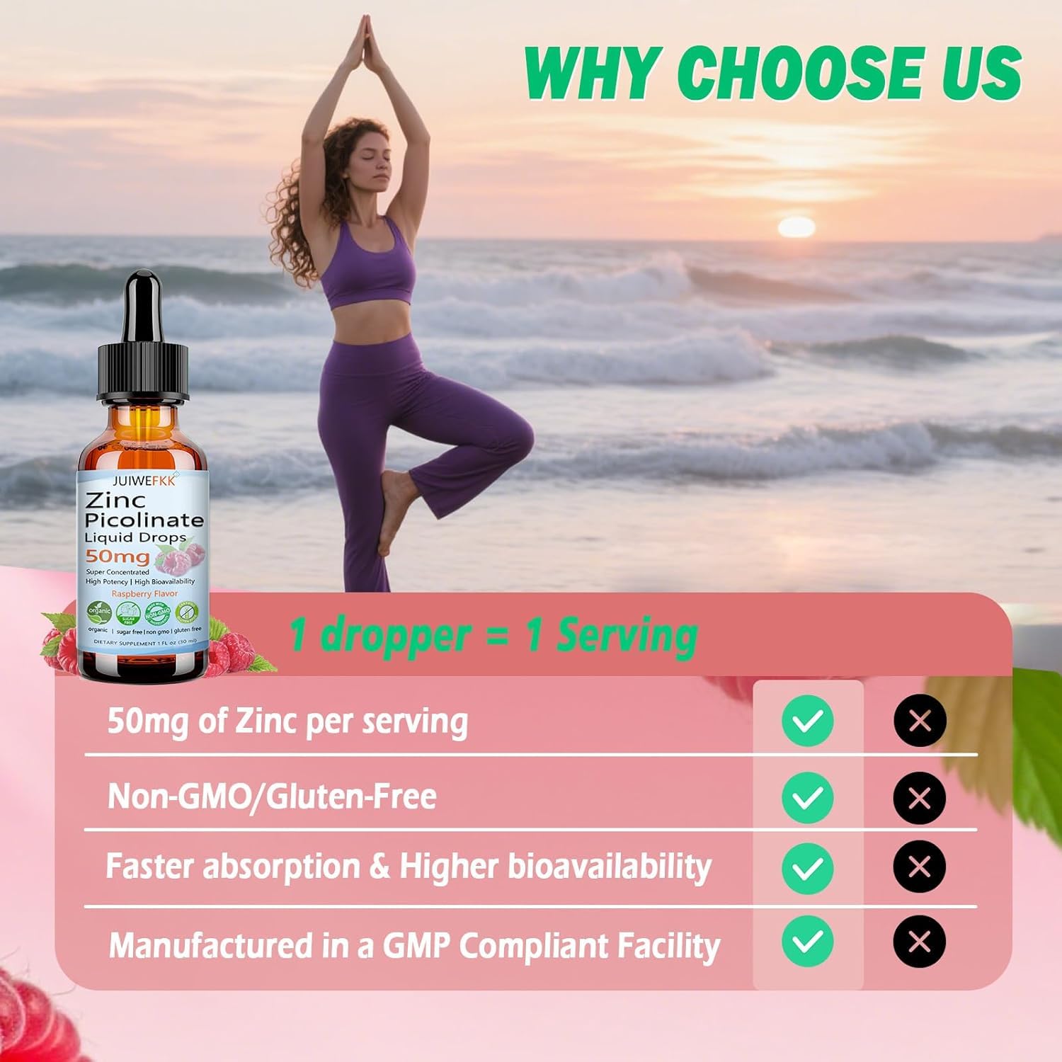 JUIWEFKK Zinc Picolinate Liquid Drops 50mg lifestyle scene