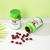 JulyDeer Astaxanthin Supplement capsule on a wooden surface