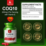 JulyDeer CoQ10 Capsules 200mg with Vitamin E back view