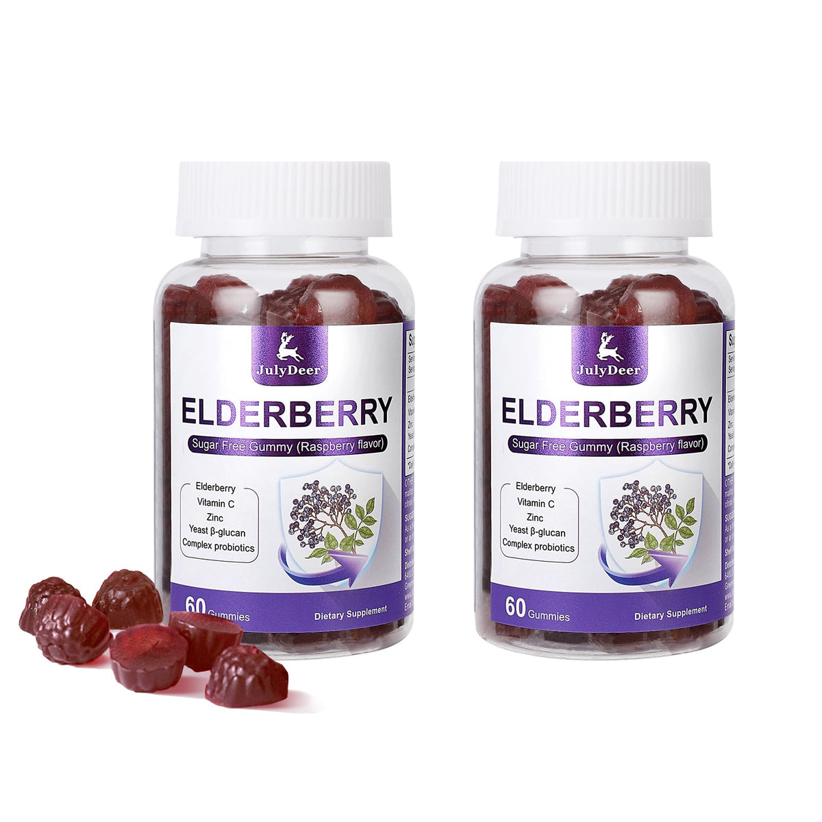 JulyDeer Elderberry Gummies front view with packaging