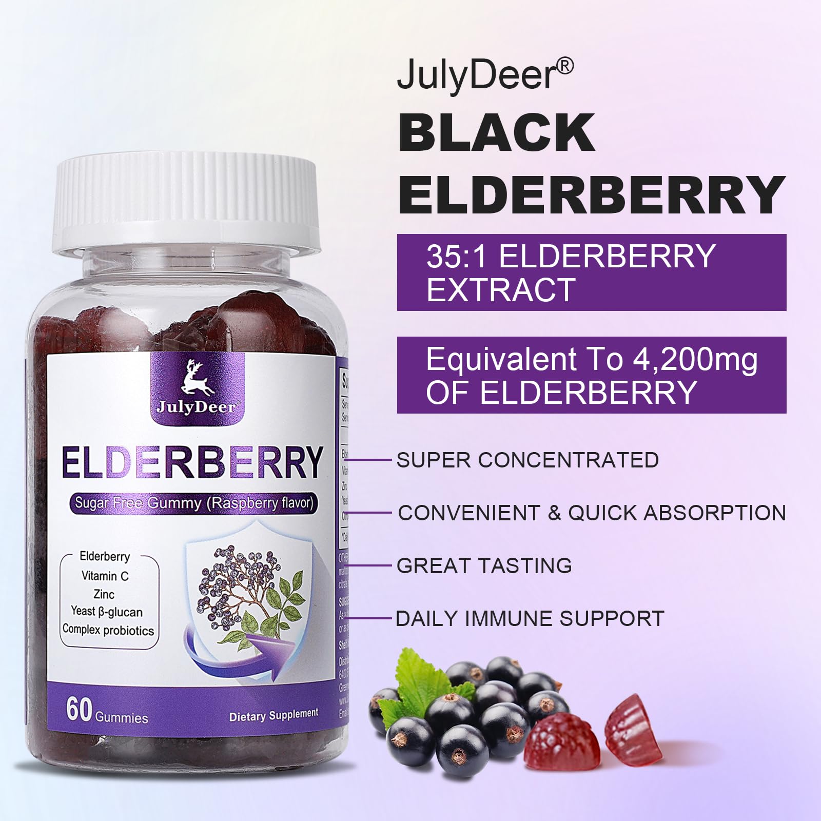 JulyDeer Elderberry Gummies in a bowl