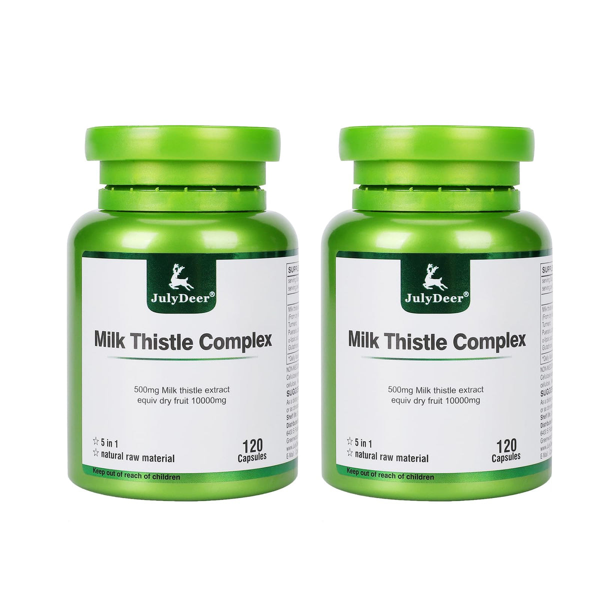 JulyDeer Milk Thistle Complex 630mg front view