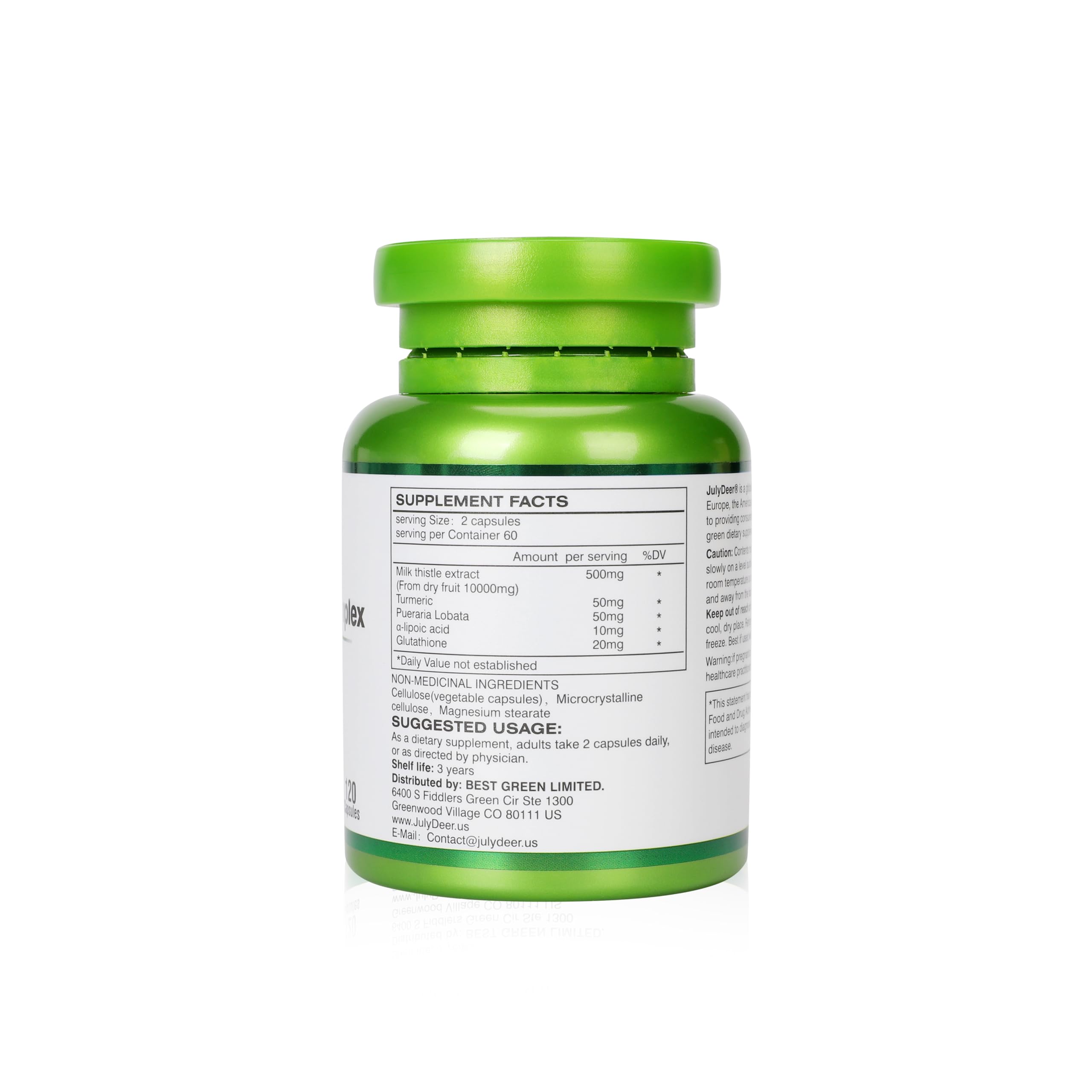 JulyDeer Milk Thistle Complex 630mg ingredients list