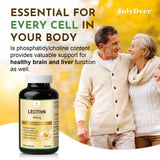 JulyDeer Sunflower Lecithin Softgel Capsules 2400mg with measuring spoon
