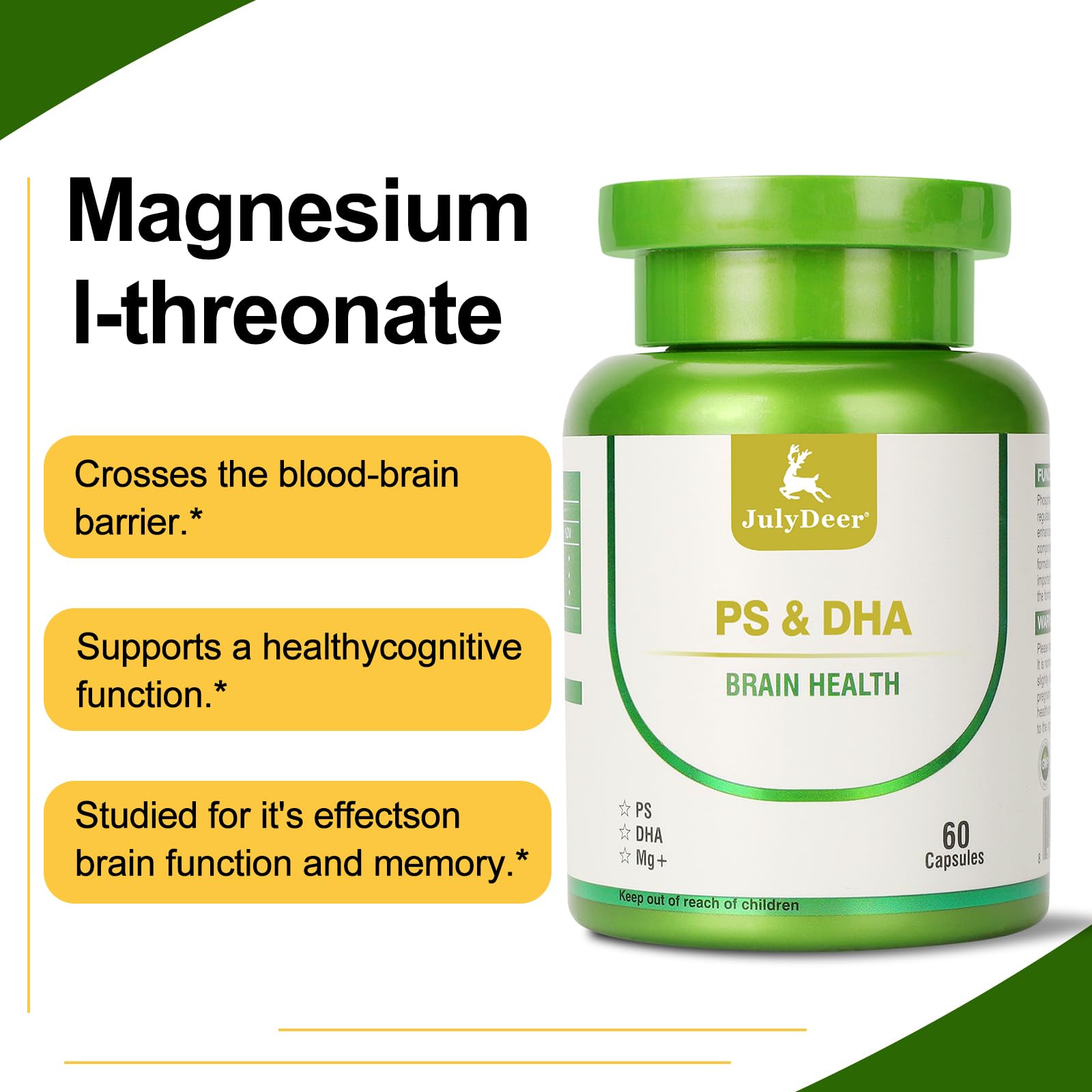 JulyDeer Triple Complex Magnesium Supplement bottle back view