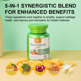 JulyDeer Turmeric Curcumin Capsules bottle with a natural background