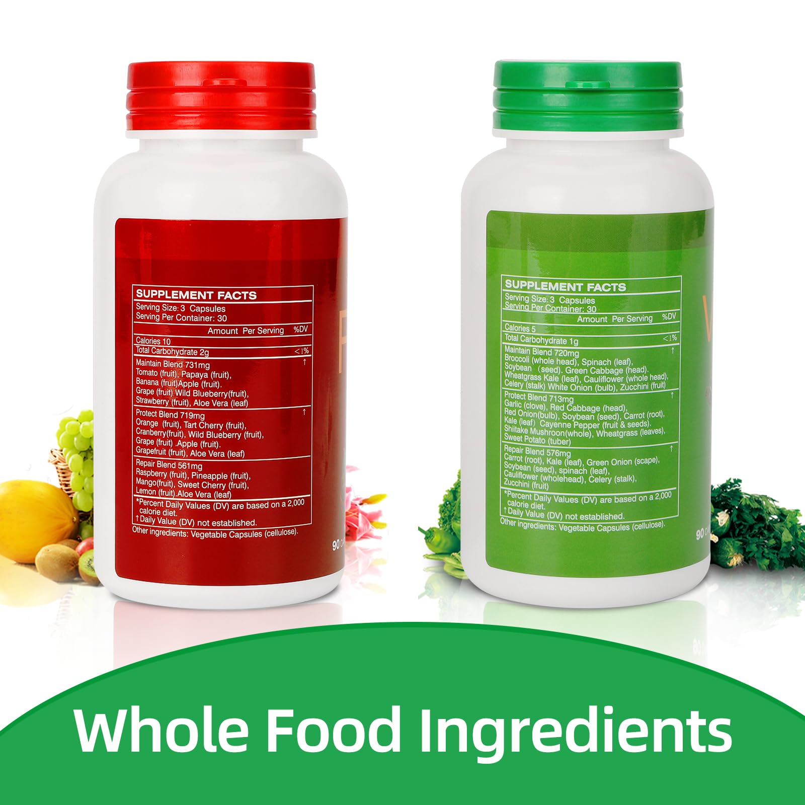 JulyDeer Whole Food Fruits & Veggies Supplement capsules on a table