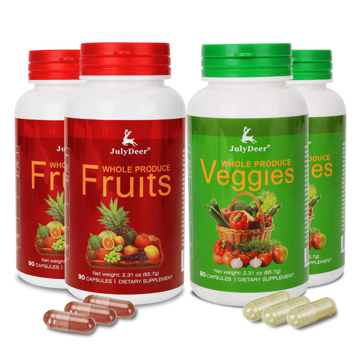 JulyDeer Whole Food Fruits & Veggies Supplement front view