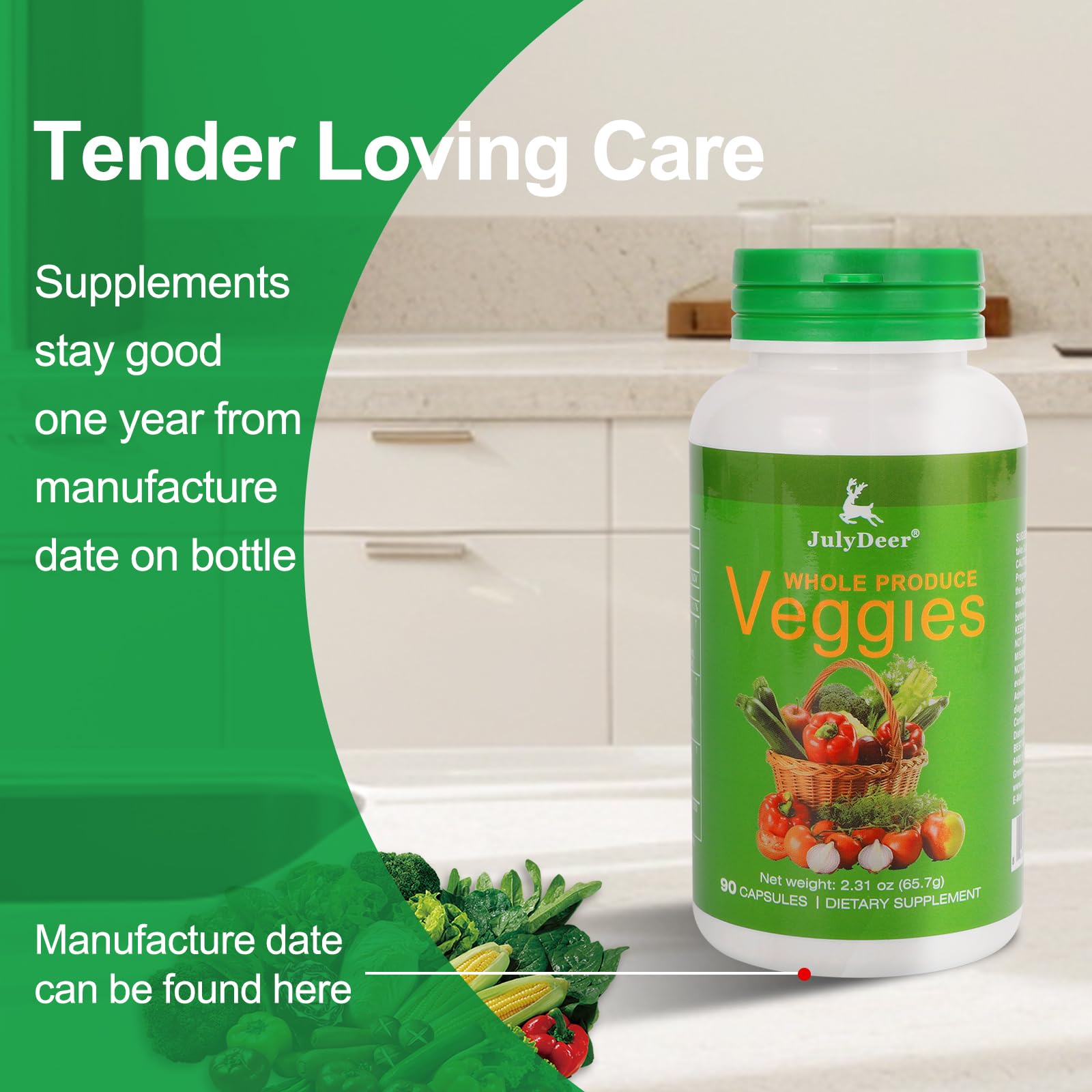 JulyDeer Whole Food Fruits & Veggies Supplement packaging