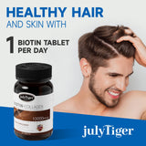 julytiegr Biotin Tablets 10000mcg with measuring spoon