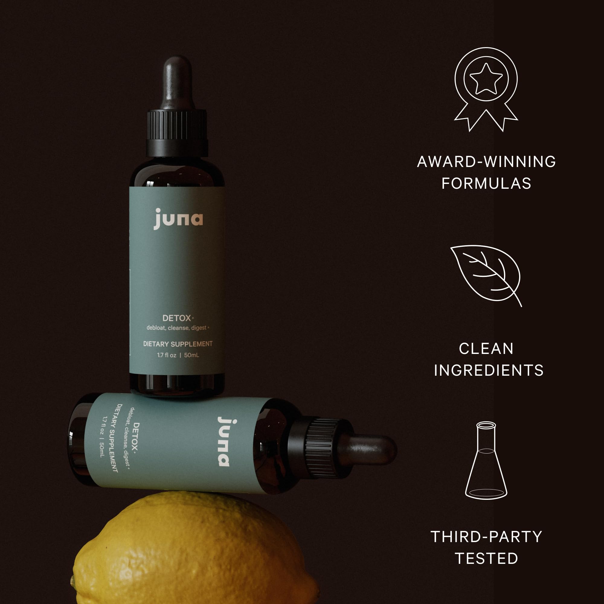 Juna Chlorophyll Drops in a glass of water