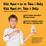 Juneno Height Growth Multivitamin Gummies with a measuring spoon