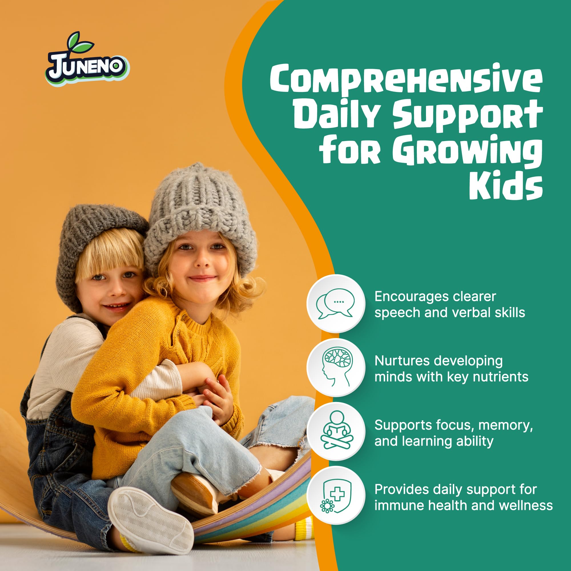 Juneno Kids Speech Therapy Drops orange flavour liquid