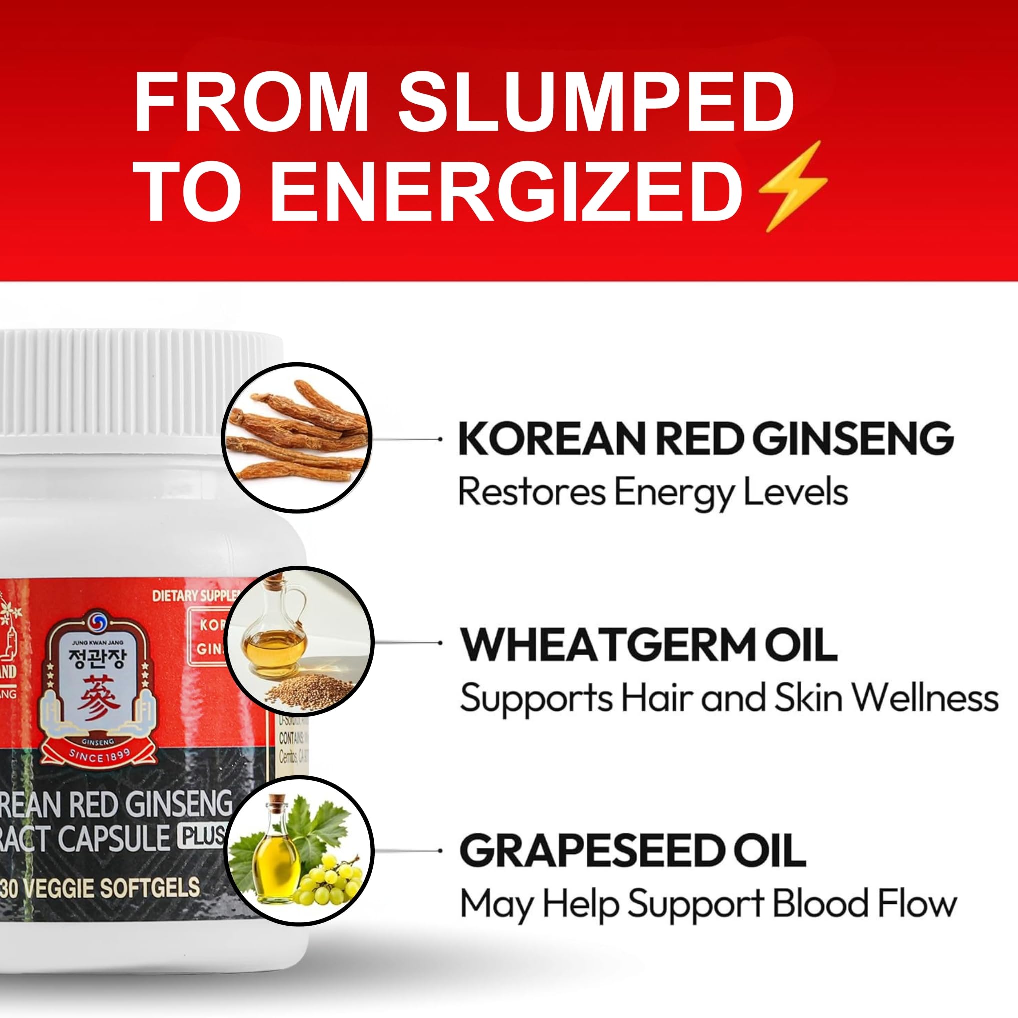 JUNG KWAN JANG Ginseng Daily Capsule open bottle with capsules
