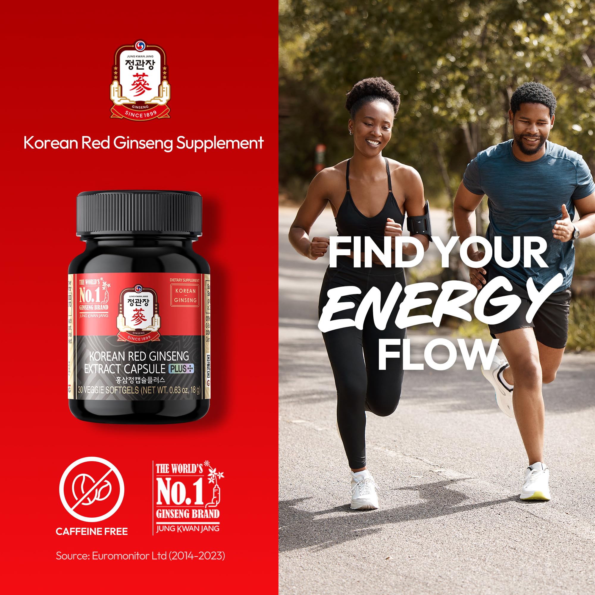 JUNG KWAN JANG Korean Red Ginseng Capsules 1000mg side view