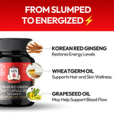 JUNG KWAN JANG Korean Red Ginseng Capsules 1000mg with a measuring spoon