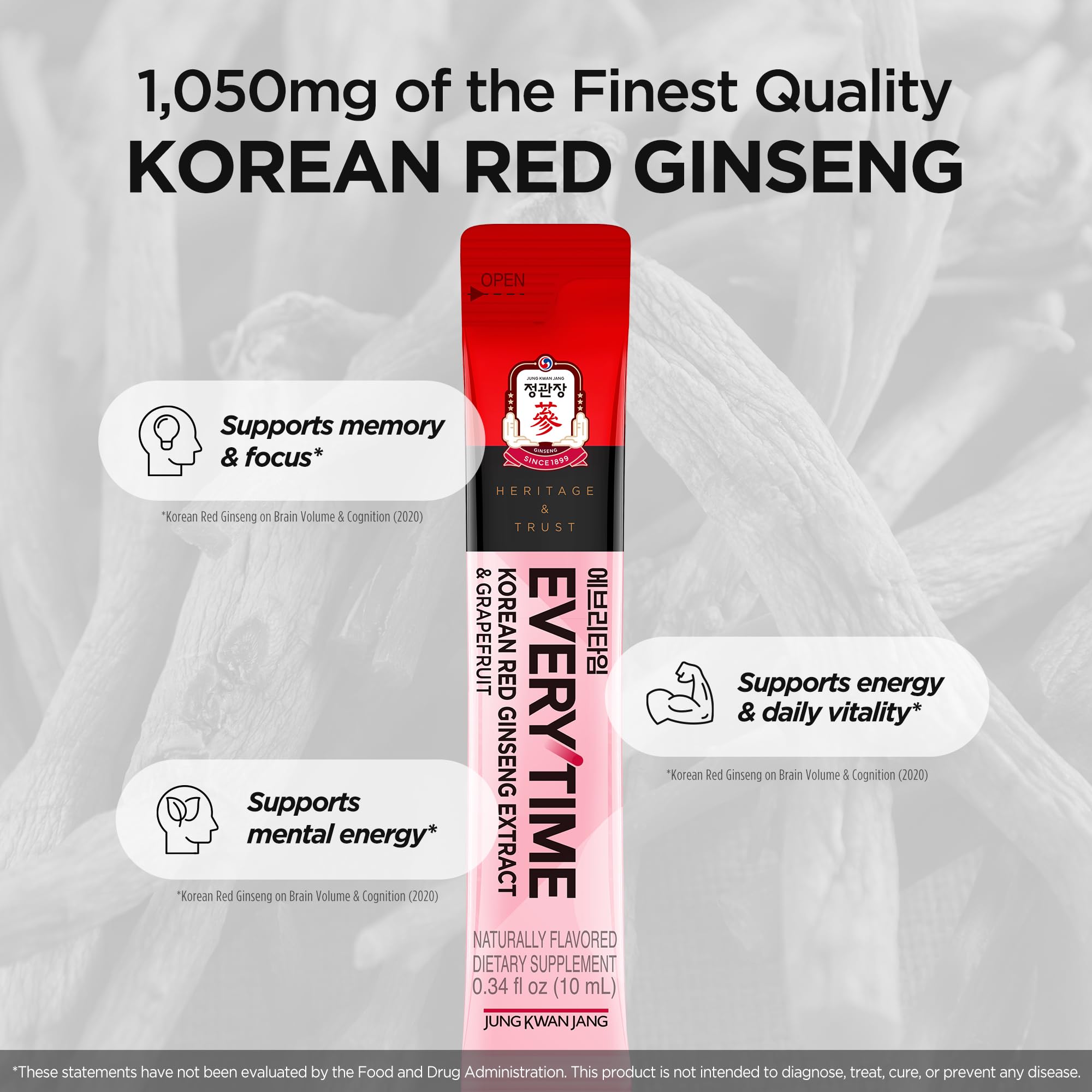 JUNG KWAN JANG Korean Red Ginseng Liquid Sticks in a travel bag