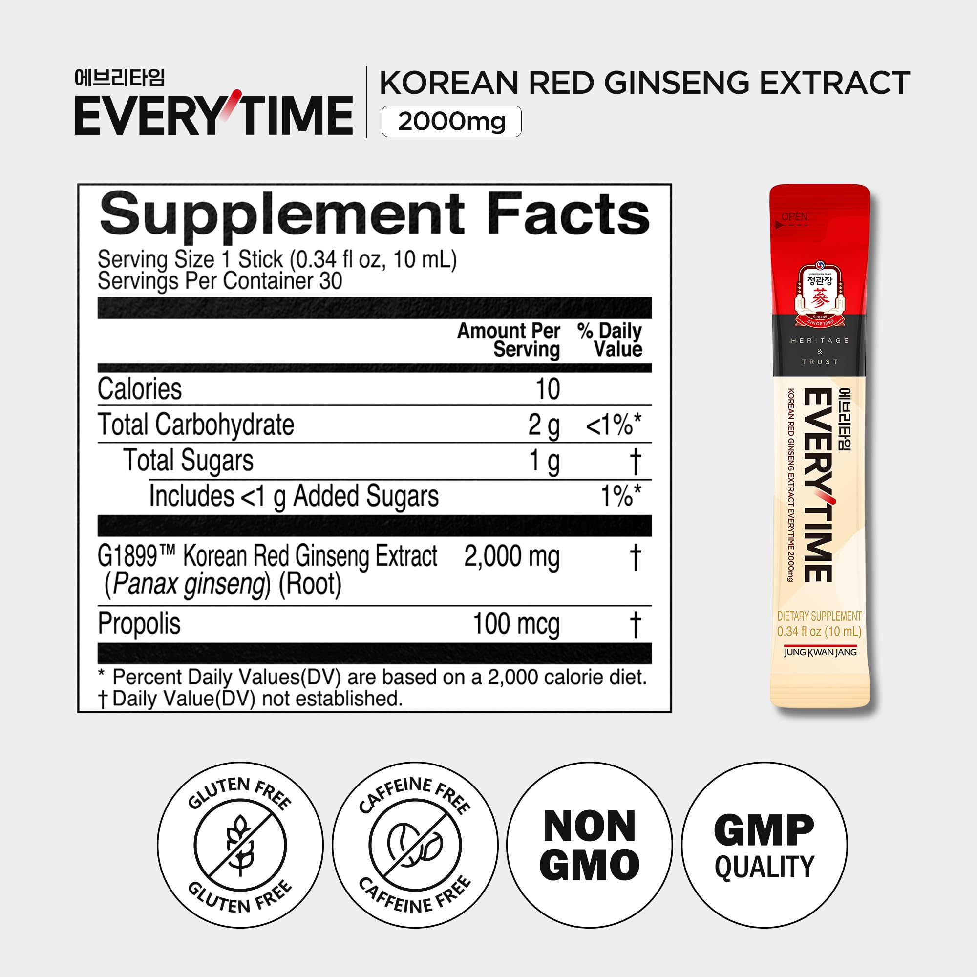 JUNG KWAN JANG Korean Red Ginseng Stick Pack with other herbal supplements
